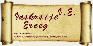 Vaskrsije Erceg vizit kartica